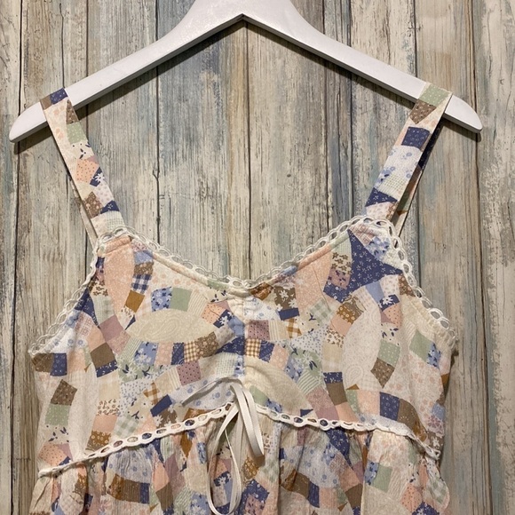 American eagle patchwork, colorful Ruffle crop top | Size medium - Picture 6 of 12